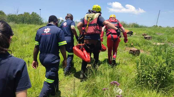 At least 14 bodies of congregants have been recovered from the Jukskei River in Joburg after members of the Masowe church were swept away by the river during a ritual. Photo: Arrive Alive/Twitter